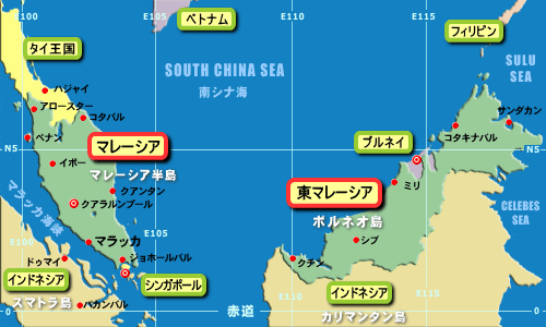 マレーシアの地図